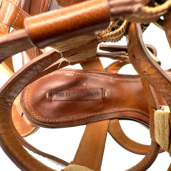 Frye Suzie Gladiator Leather Sandal Heels Cognac Brown
Womens Size 8 Strappy - Picture 12 of 14